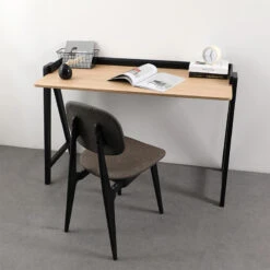 YARA Study Desk 118cm - Black & Natural(Yara Study Desk 118cm Black Natural) -Modern Furniture BB T002 B d800