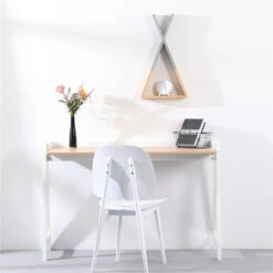 YARA Study Desk 118cm - White & Natural(Yara Study Desk 118cm White Natural) -Modern Furniture BB T002 W 2 800