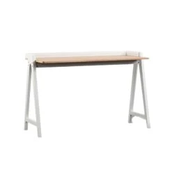 YARA Study Desk 118cm - White & Natural(Yara Study Desk 118cm White Natural)