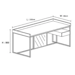 Leo Retro Desk160cm - Walnut(Leo Retro Desk) -Modern Furniture BH 180Deskdms1600 800