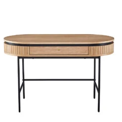 KAIDAN Study Desk 120cm - Oak & Black(Kaidan Study Desk 120cm Oak) -Modern Furniture BH 2377 NFrontView 1 1000