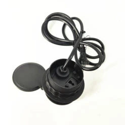 Round In Desk Power, Wireless Charging & USB Cable Cubby Management Dock - 9cm - Black(In Desk Wireless Charging Usb Dock 9cm Black) -Modern Furniture BS 5101E 5 800