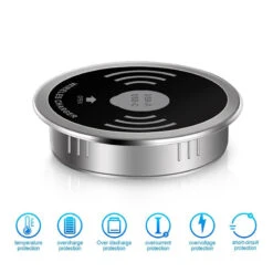 In Desk Wireless Charging And USB Cable Cubby Management Dock(Copy Of Desk Wireless Charger 15w Black) -Modern Furniture BST QC20 5 800