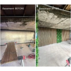 WOODFLEX Flexible Outdoor Hard Wood Batten Pool Fence Cladding - Oak & Black - 2400mm X 600mm(Woodflex Flexible Outdoor Hard Wood Wall Ceiling Cladding Oak Black 2400mm X 600mm) -Modern Furniture BeforeandAfter 2000