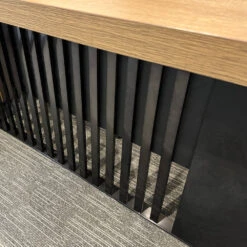 AFTAN BLACK HAWK Limited Edition - Executive Desk Pedestal & Right Mobile Return 180cm - Warm Oak &Black(Aftan Executive Desk With Pedestal Right Mobile Return 180cm Warm Oak Black) -Modern Furniture Black Grill 2 1000