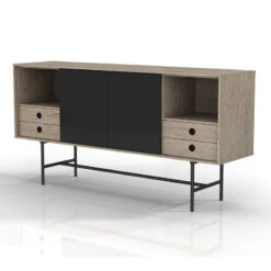 BAYLEN Sideboard Buffet 1.6M - Warm Oak & Black(Baylen Sideboard 1 83m Maple White Yellow Black) -Modern Furniture CW 01 1 copy
