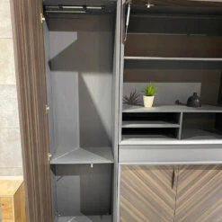 ARMANDO Display Unit 2.6M - Hazelnut & Grey(Armando Display Unit 2 4m Hazelnut Grey) -Modern Furniture Cabinets2 800