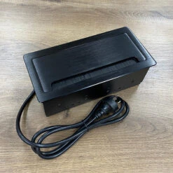 In Desk Cable Management Cubby Power, USB, HDMI & Data Box - 26.5cm -Black(Rectangular Cable Grommet 26 5cm Black) -Modern Furniture Cablecubby 5 800