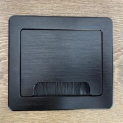 In Desk Cable Management Cubby Power & USB Box - 13cm -Black(Square Black Gromet Inc Power Au Usba Usb C) -Modern Furniture Cablemanagemehts 3 800