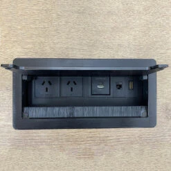 In Desk Cable Management Cubby Power, USB, HDMI & Data Box - 26.5cm -Black(Rectangular Cable Grommet 26 5cm Black) -Modern Furniture Cablemanagemehts 5 800