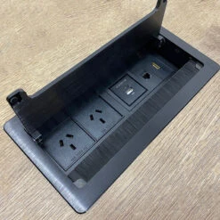 In Desk Cable Management Cubby Power, USB, HDMI & Data Box - 26.5cm -Black(Rectangular Cable Grommet 26 5cm Black) -Modern Furniture Cablemanagemehts 6 800 0aa2cccb 34b8 4428 9996 623fea905f07