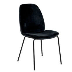 ADELIA Dining Chair - Black Velvet(Adelia Dining Chair Black)