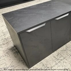 DAXTON Black Executive Desk With Right Return 200cm - Black Concrete(Daxton Black Executive Desk With Right Return 200cm Black) -Modern Furniture Closeup Cabinet Left with note 2000 8