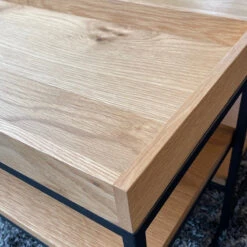 RIVOLI Display Unit Console 90cm - Natural Oak / Black(Rivoli Display Unit Console 90cm Natural Oak) -Modern Furniture CoffeeTableCloseup2 800