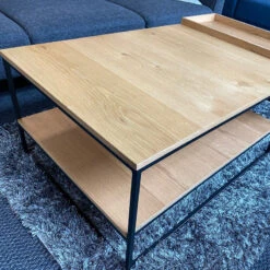 RIVOLI Coffee Table 120cm - Natural Oak & Black(Rivoli Coffee Table 120cm Natural Oak) -Modern Furniture CoffeeTabletop 800