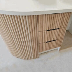 WOODFLEX Flexible Wooden Slat Wall Panel - Oak Veneer - 2700mm X 600mm - Half Round(Woodflex Flexible Half Round Slat Wall Panel Oak Veneer 270cm) -Modern Furniture Counter3 1000