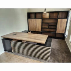 PHOENIX Sit & Stand Electric Lift Executive Desk With Right Return 2.2M - Warm Oak & Black(Phoenix Sit Stand Electric Lift Executive Office Desk With Right Return 2 2m) -Modern Furniture CustomerimageRight 1000 f09cd635 302c 46cc 9991 99a25cc05340