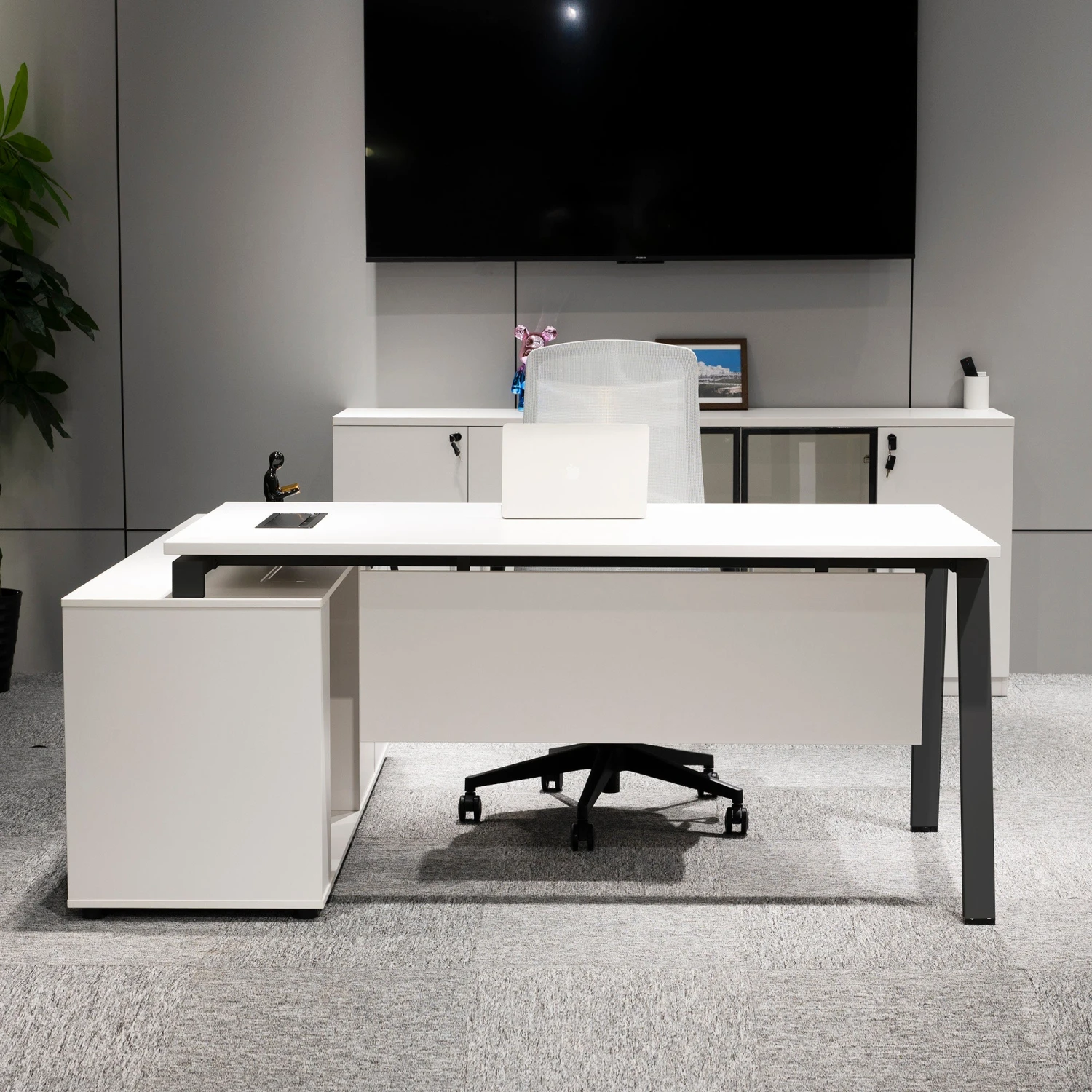 ASPEN Executive Desk Reversible 180-200cm - White & Black(Aspen Executive Desk 180 200cm White Black) 5 ASPEN Executive Desk Reversible 180-200cm - White & Black(Aspen Executive Desk 180 200cm White Black) - Image 3