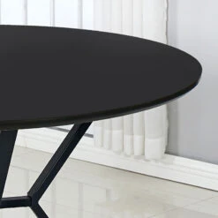 TANI Round Dining Table 110cm - Black(Tani Round Dining Table 110cm Black) -Modern Furniture DC 104663 TANIRoundTable116cmCLOSEUPA