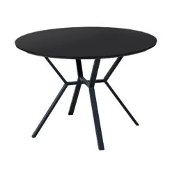 TANI Round Dining Table 110cm - Black(Tani Round Dining Table 110cm Black)