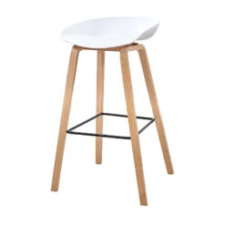 NORTE Bar Stool - Natural & White(Norte Bar Stool White)