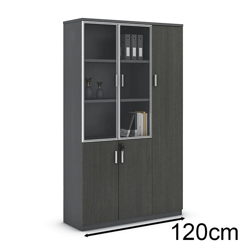 MATEES 3 Doors Display Cabinet 120CM - Grey/ Brown(Matees 3 Doors Display Cabinet 1 2m Grey Brown) 7 MATEES 3 Doors Display Cabinet 120CM - Grey/ Brown(Matees 3 Doors Display Cabinet 1 2m Grey Brown) - Image 5