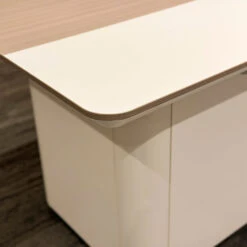 LUSH Executive Desk Left Return 200cm - White & Taupe(Lush Executive Desk 200cm Grey) -Modern Furniture DF DDE D0120 LCloseup2 DeskLeftRet200CM 1000