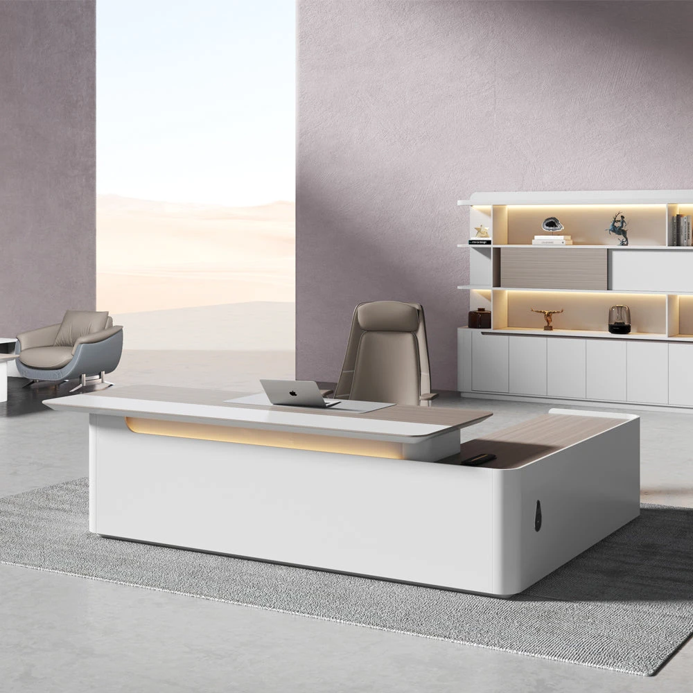 LUSH Executive Desk Left Return 240cm - White & Taupe(Lush Executive Desk Left Return 240cm Grey) 5 LUSH Executive Desk Left Return 240cm - White & Taupe(Lush Executive Desk Left Return 240cm Grey) - Image 3