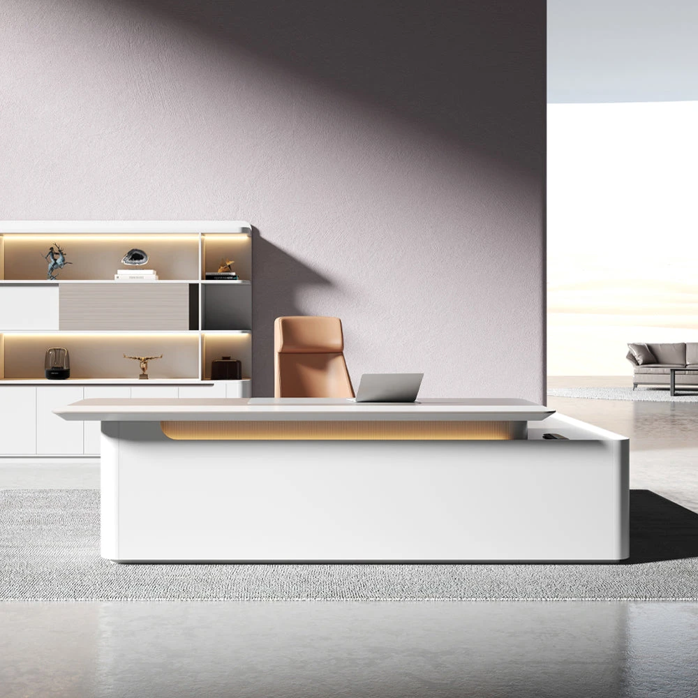 LUSH Executive Desk Left Return 240cm - White & Taupe(Lush Executive Desk Left Return 240cm Grey) 4 LUSH Executive Desk Left Return 240cm - White & Taupe(Lush Executive Desk Left Return 240cm Grey) - Image 2