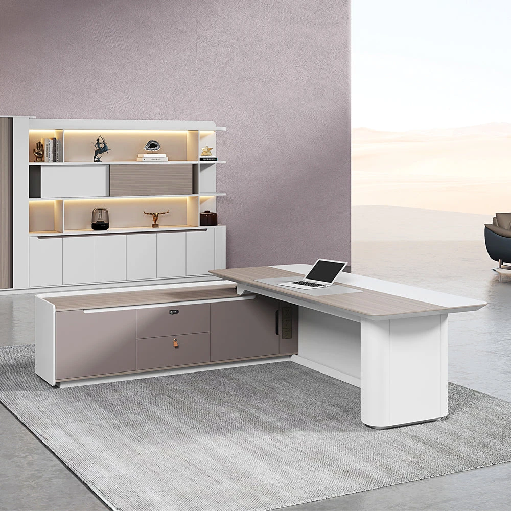 LUSH Executive Desk Left Return 240cm - White & Taupe(Lush Executive Desk Left Return 240cm Grey) 8 LUSH Executive Desk Left Return 240cm - White & Taupe(Lush Executive Desk Left Return 240cm Grey) - Image 6