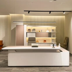 LUSH Executive Desk Left Return 240cm - White & Taupe(Lush Executive Desk Left Return 240cm Grey) 22 LUSH Executive Desk Left Return 240cm - White & Taupe(Lush Executive Desk Left Return 240cm Grey) -Modern Furniture DF DDE D0124 L LifestyleA 1000