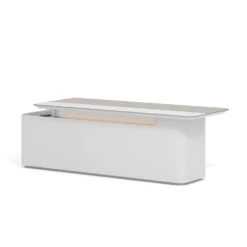 LUSH Executive Desk Right Return 240cm - White & Taupe(Lush Executive Desk Right Return 240cm Grey) -Modern Furniture DF DDE D0124 R angle view 1 1000