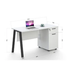 ASPEN Single Workstation 140cm - White & Black(Aspen Single Workstation 140cm White Black) -Modern Furniture DF DG05 D0114BDMS 1000