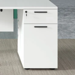 ASPEN Single Workstation 160cm - White & Black(Aspen Single Workstation 160cm White Black) 14 ASPEN Single Workstation 160cm - White & Black(Aspen Single Workstation 160cm White Black) -Modern Furniture DF DG05 D0116B Drawer close up 1000