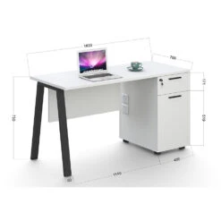 ASPEN Single Workstation 160cm - White & Black(Aspen Single Workstation 160cm White Black) 16 ASPEN Single Workstation 160cm - White & Black(Aspen Single Workstation 160cm White Black) -Modern Furniture DF DG05 D0116B DMS 1000