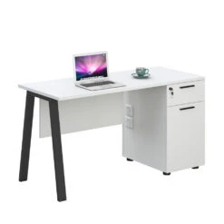ASPEN Single Workstation 160cm - White & Black(Aspen Single Workstation 160cm White Black)