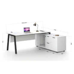 ASPEN Executive Desk Reversible 180-200cm - White & Black(Aspen Executive Desk 180 200cm White Black) 31 ASPEN Executive Desk Reversible 180-200cm - White & Black(Aspen Executive Desk 180 200cm White Black) -Modern Furniture DF DG05 D0320BDMS 1000