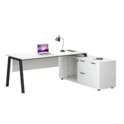 ASPEN Executive Desk Reversible 220-240cm - White & Black(Aspen Executive Desk 220cm White Black) -Modern Furniture DF DG05 D0324BBackView 1000 de3ac7df 3660 4836 a358 7bc0ac5a3506
