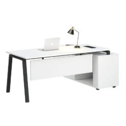 ASPEN Executive Desk Reversible 220-240cm - White & Black(Aspen Executive Desk 220cm White Black) -Modern Furniture DF DG05 D0324B Main 1000 LEFT