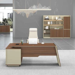 ANDERS Display Wall Unit 240cm - Hazelnut & Beige(Anders Display Unit 240cm Hazelnut Gold Beige Copy) -Modern Furniture DF DG15 S0324 2Lifestyle 1000