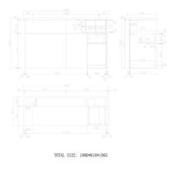 KENTO Reception Desk 180cm - White & Oak Timber Slat Acoustic(Kento Reception Desk 180cm White Oak Timber Slat Acoustic) -Modern Furniture DF DO TY1806 BDms 800 7841fd8c 5b05 4845 b7b2 16173eefca5a