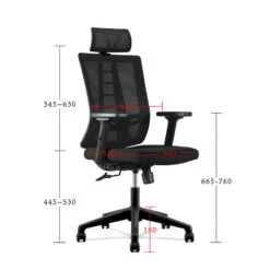 RUNE Executive Office Chair With Headrest - Black(Rune High Back Chair Black) -Modern Furniture DF DX6927Adms 800