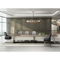 ANDERS Boardroom Table 320cm - Hazelnut & Beige(Copy Of Anders Boardroom Table 2 4m Australian Gold Oak Beige) -Modern Furniture DF TIAN C0132LifestyleSide800