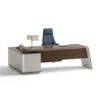 ANDERS Executive Desk Reversible Return 2.2M - Hazelnut & Beige(Anders Executive Desk Reversible Return 2 2m Australian Gold Oak Beige) -Modern Furniture DF TIAN D0222 1000