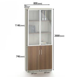 ANDERSON 2 Door Display Unit 80cm - Hazelnut & Beige(Anderson 2 Door Display Unit 80cm Australian Gold Oak Beige) -Modern Furniture DF TYS04082DoorCabinet 800