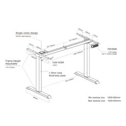 MARLO Single Workstation With Lift 1.6M - Oak & Black(Marlo Workstation Single Lift 1 6m Black Oak) -Modern Furniture DF011 B 160 2000 dms