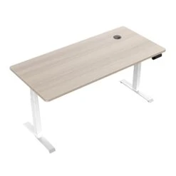 MARLO Single Workstation With Lift 1.4M - Oak & White(Marlo Workstation Single Lift 140cm White Oak) -Modern Furniture DF011 W 140 2000 Topangle1
