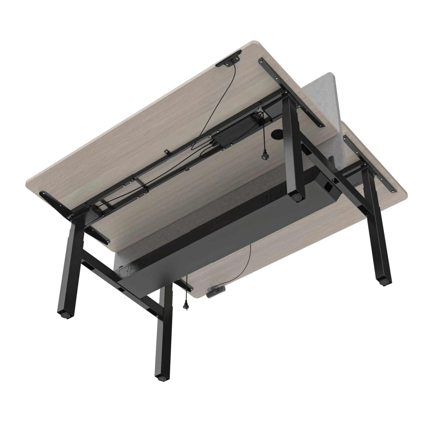 MARLO 2 People Workstation Dual Lift 1.6M - Oak & Black(Marlo Workstation Dual Lift 1 6m Black Oak) 7 MARLO 2 People Workstation Dual Lift 1.6M - Oak & Black(Marlo Workstation Dual Lift 1 6m Black Oak) - Image 5