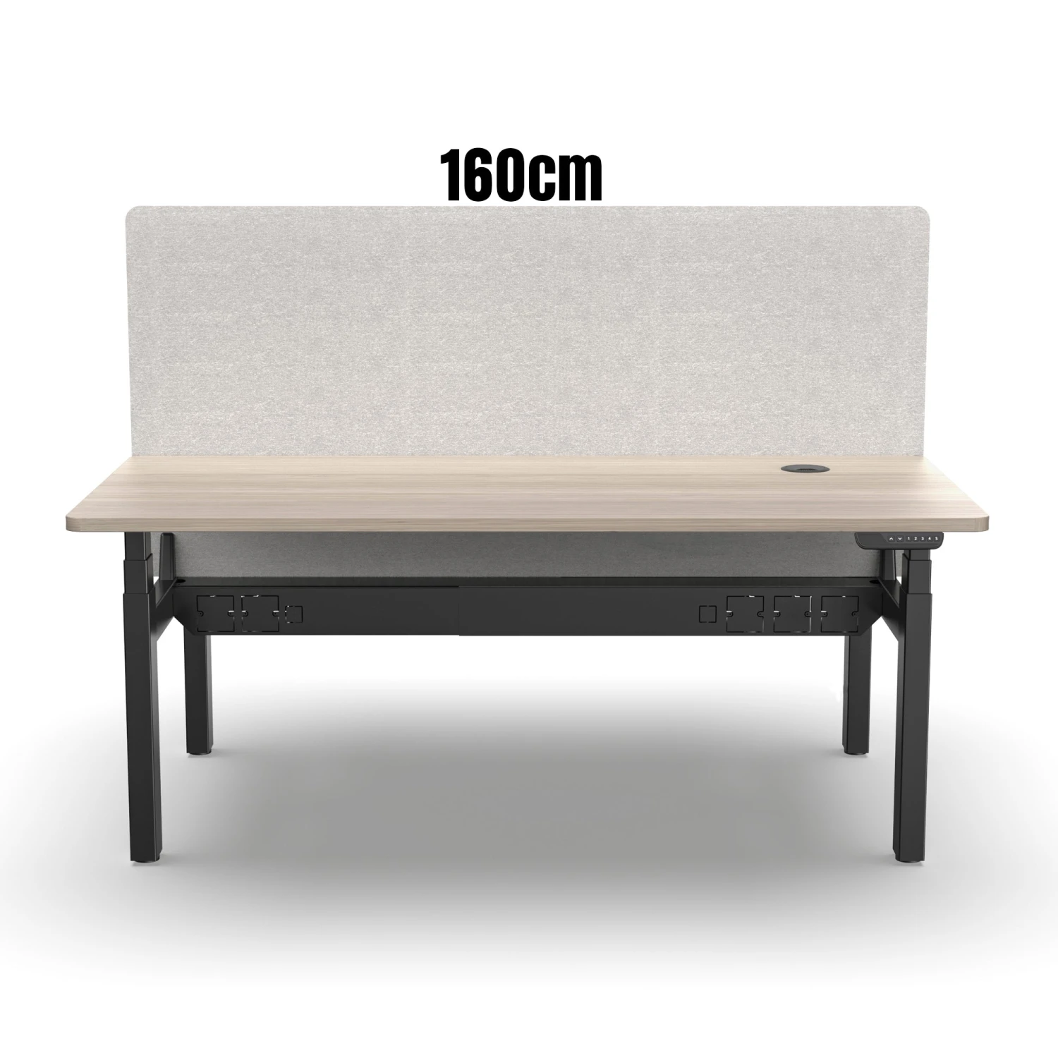 MARLO 2 People Workstation Dual Lift 1.6M - Oak & Black(Marlo Workstation Dual Lift 1 6m Black Oak) 6 MARLO 2 People Workstation Dual Lift 1.6M - Oak & Black(Marlo Workstation Dual Lift 1 6m Black Oak) - Image 4