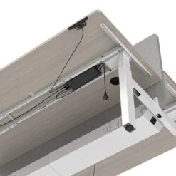 MARLO 2 People Workstation Dual Lift 1.4M- Oak & White(Marlo Workstation Dual Lift 1 4m White Oak) -Modern Furniture DF04P W 140 2000 BottomViewcloseup